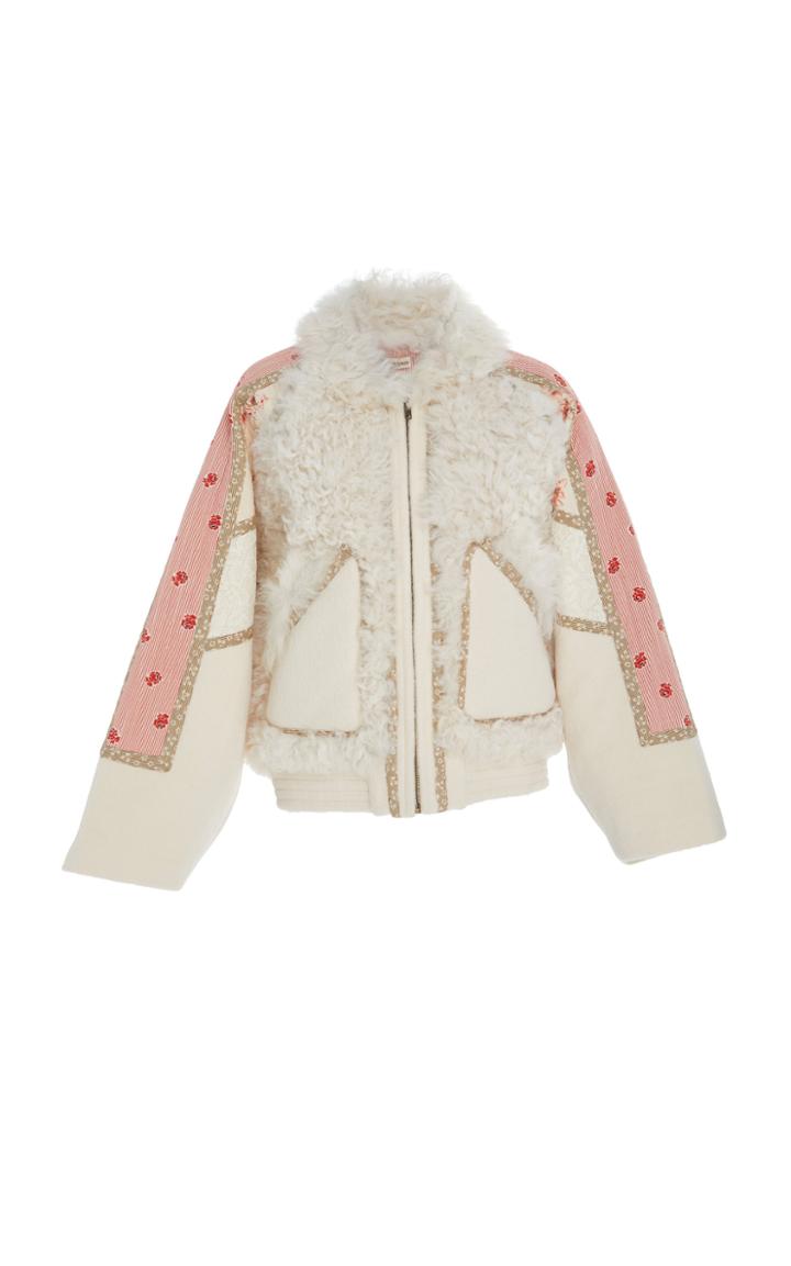 Ulla Johnson Cosme Shearling-trimmed Felt Coat