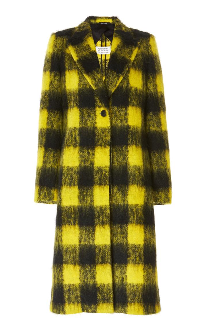 Maison Margiela Wool-blend Plaid Long Coat