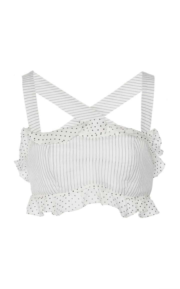 Rahul Mishra Ruffled Crop Cotton Top