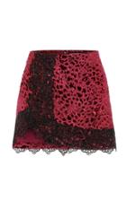 Raisa Vanessa Scoped Fushsia Mini Skirt With Lace Details