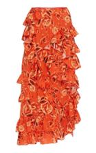 Moda Operandi Preen By Thornton Bregazzi Olivette Ruffled Printed Silk Skirt Size: X