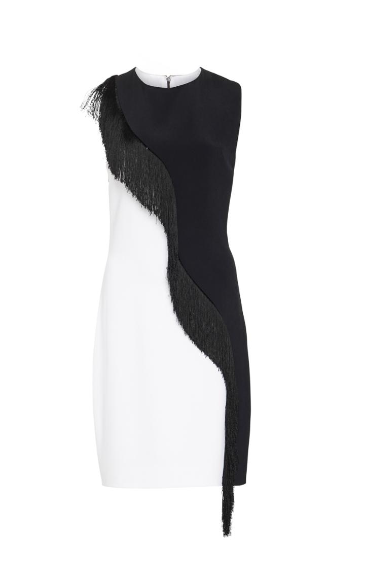 Cushnie Et Ochs Nisa Color Block Fringe Mini Dress
