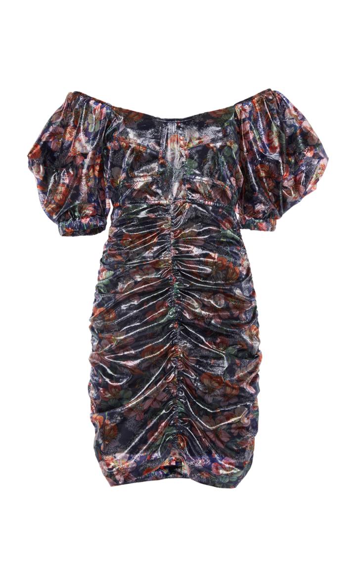 Isabel Marant Oxalis Puff Sleeve Ruched Dress