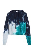 Re/done Cropped Tie-dyed Cotton-jersey Hooded Sweatshirt