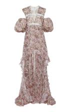 Moda Operandi Giambattista Valli Floral Printed Asymmetric Maxi Dress Size: 40