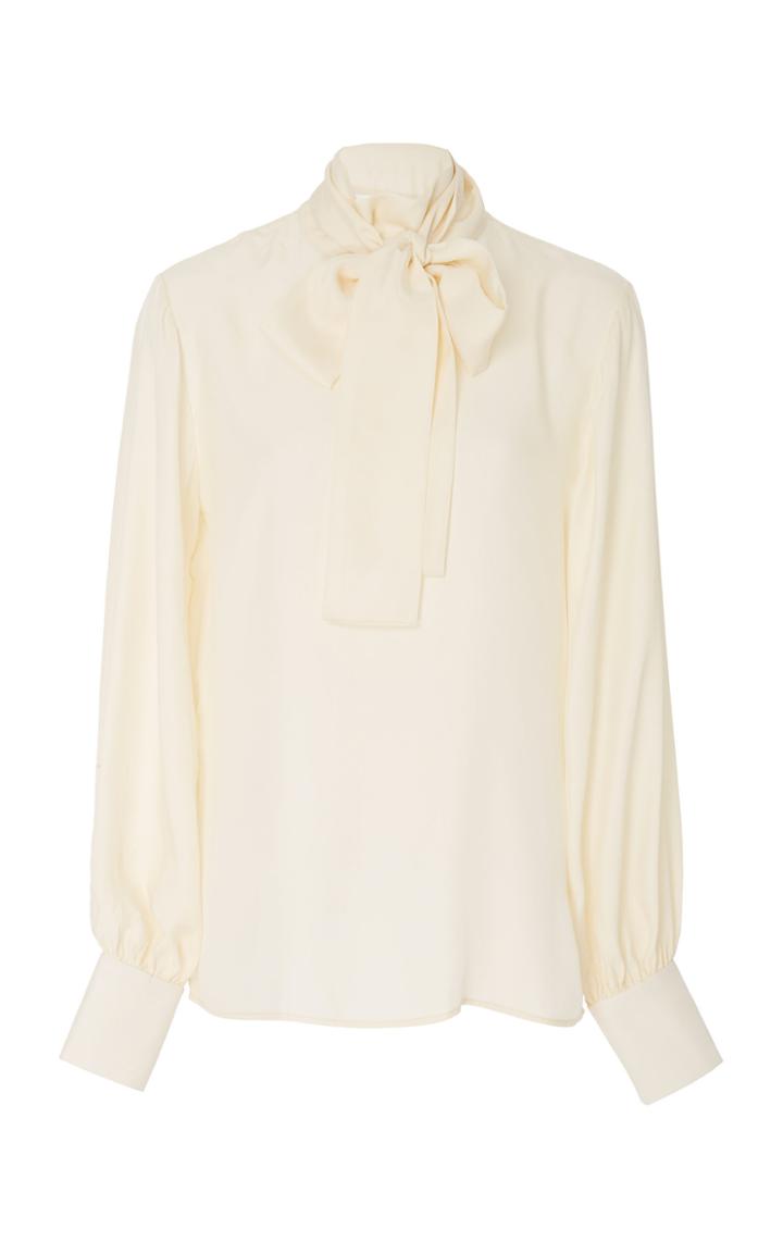 Andres Otalora Margarita Silk Tie-neck Top