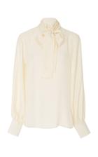 Andres Otalora Margarita Silk Tie-neck Top