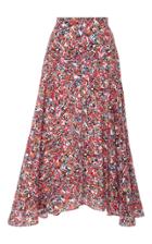 Saloni Ida Printed Silk Crepe De Chine Skirt