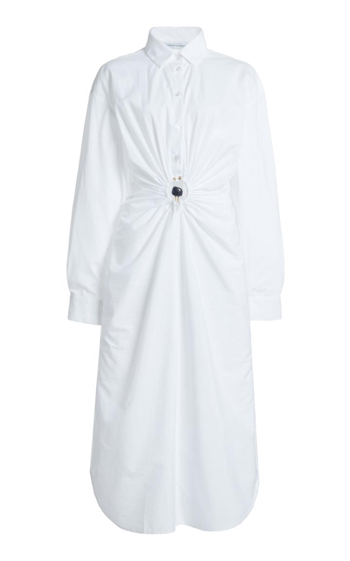 Moda Operandi Christopher Esber Pierced Quartz Elongated Shirt Dress