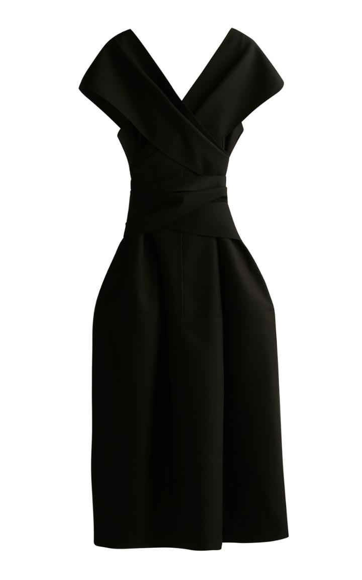 Moda Operandi Gia Studios Wrap-over Cady V-neck Dress