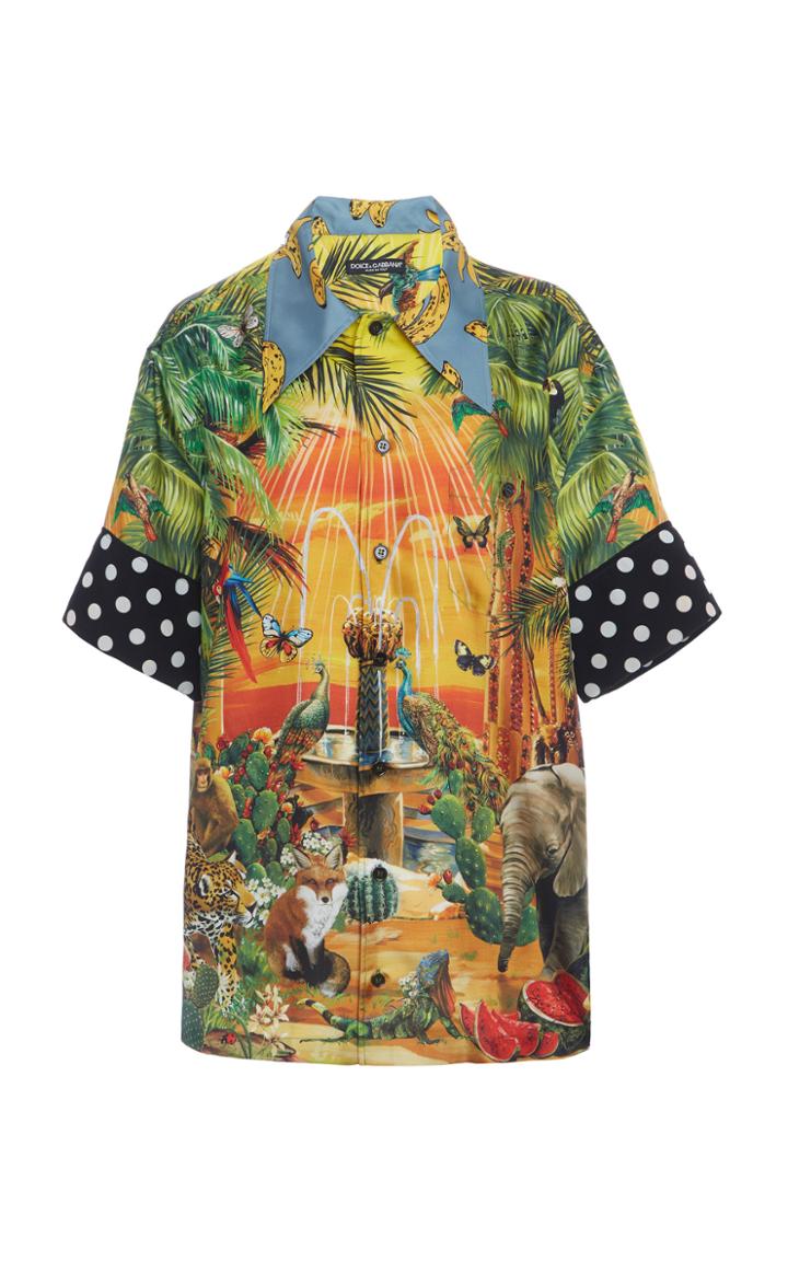 Moda Operandi Dolce & Gabbana Mixed Print Top Size: 36
