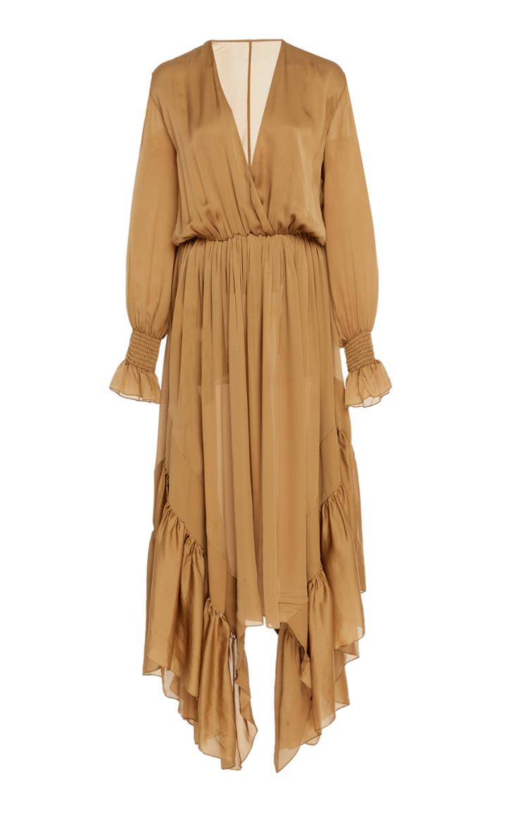 Arj Indira Asymmetrical Silk Maxi Dress