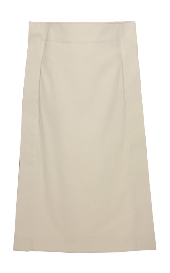 Pushbutton High-rise Square Midi Skirt