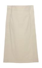 Pushbutton High-rise Square Midi Skirt
