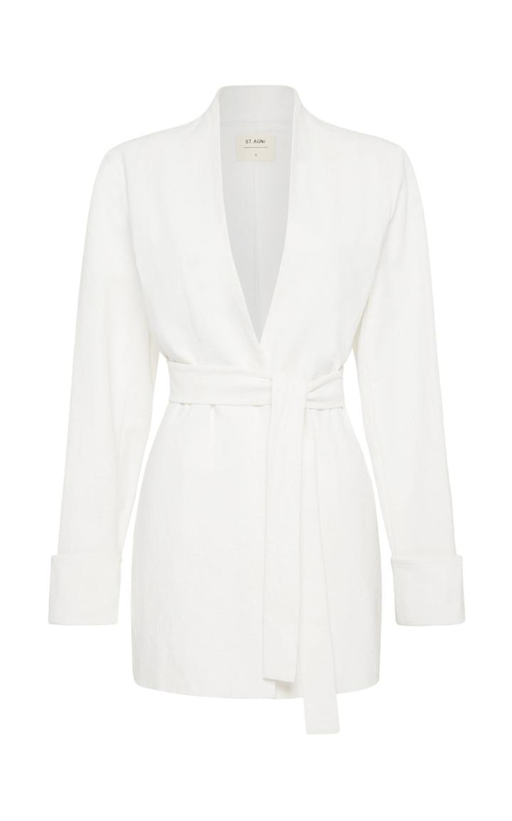 Moda Operandi St. Agni Moti Cotton-linen Wrap Blazer