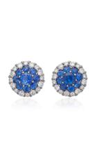 Nam Cho 18k White Gold Sapphire And Diamond Stud Earrings