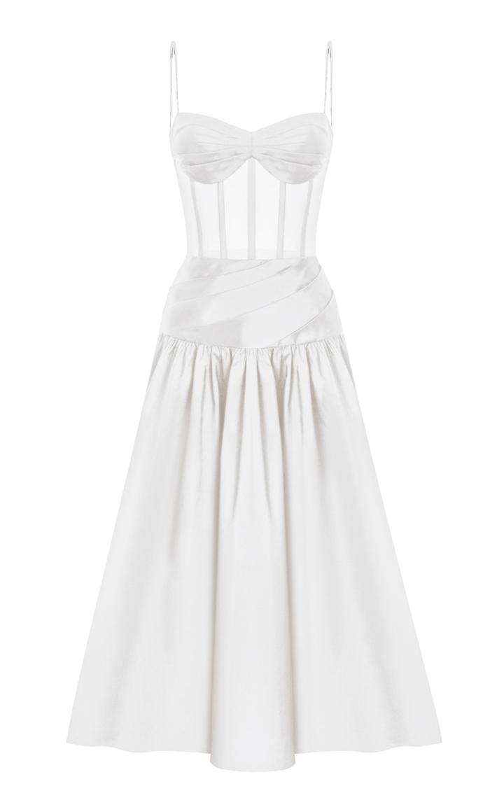 Moda Operandi Rasario Pleated Silk-blend Corset Dress Size: 40