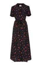 Moda Operandi Hvn Maria Cherry-printed Silk Midi Dress Size: 0