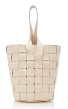 Cult Gaia Febe Woven Leather Bucket Bag