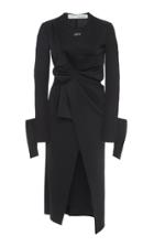 Off-white C/o Virgil Abloh Logo-printed Wrap Midi Dress Size: 38