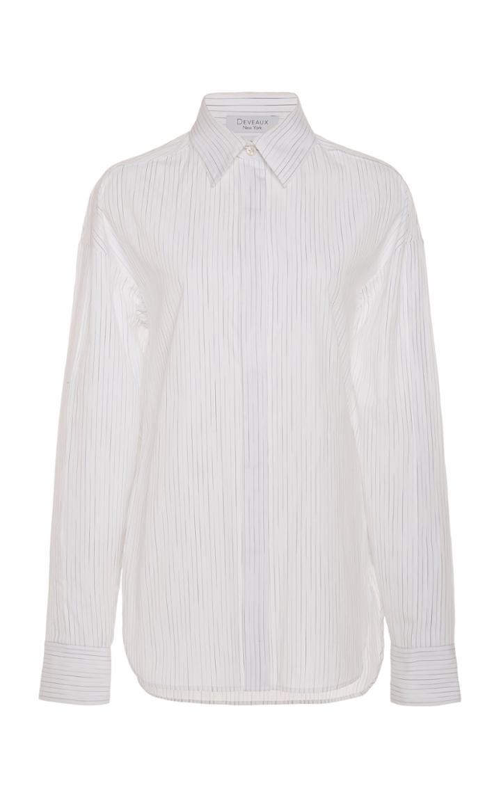 Deveaux Max Collared Striped Cotton Shirt