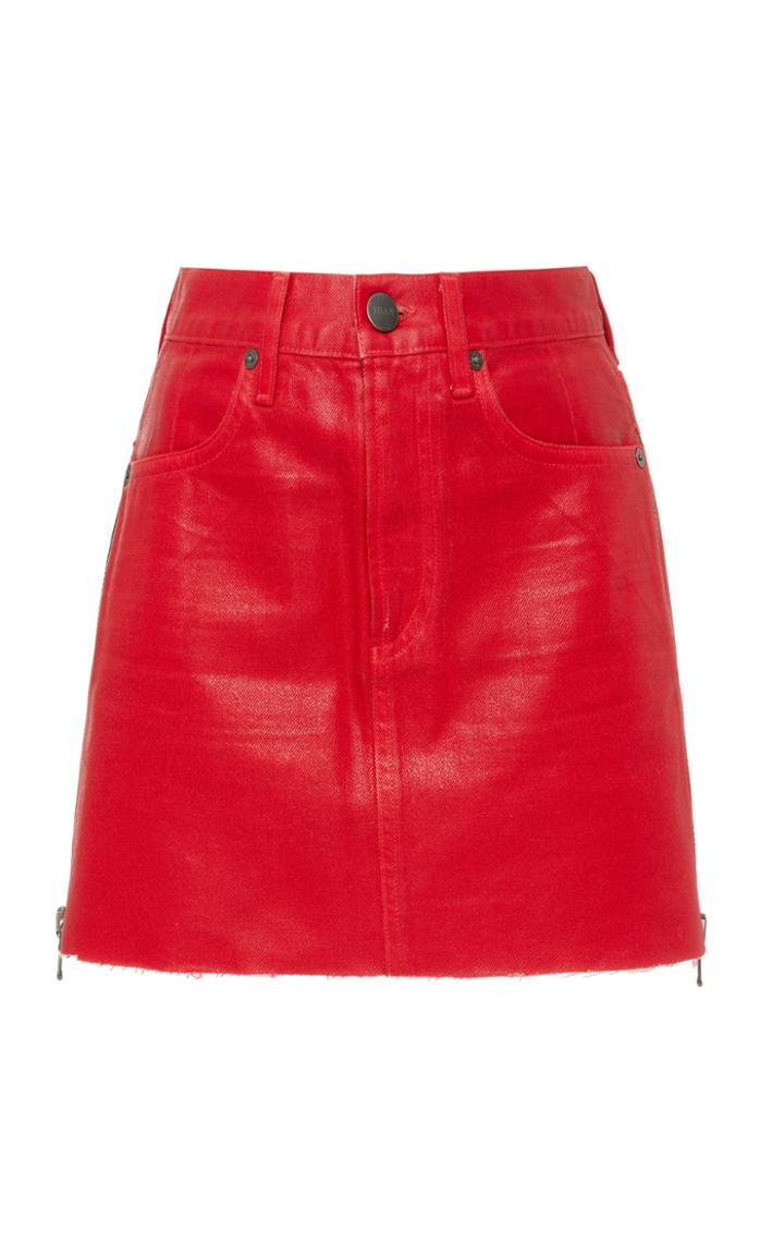 Jean Atelier Debbie Waxed Denim Mini Skirt