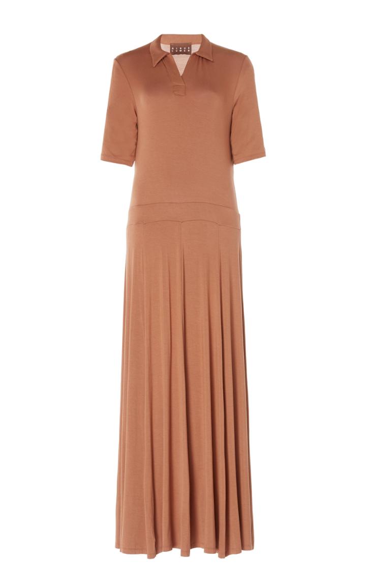Albus Lumen Azul Cotton-jersey Polo Dress