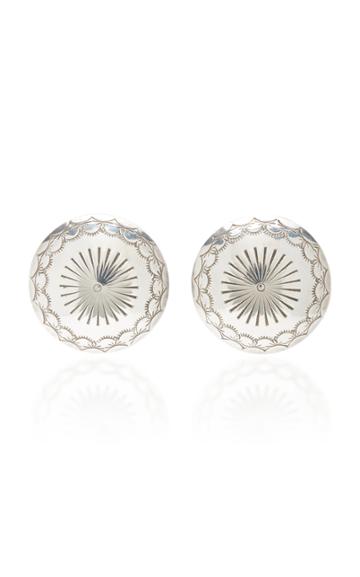 Fallon : Found Fallon: Found One-of-a-kind Round Etched Button Earring