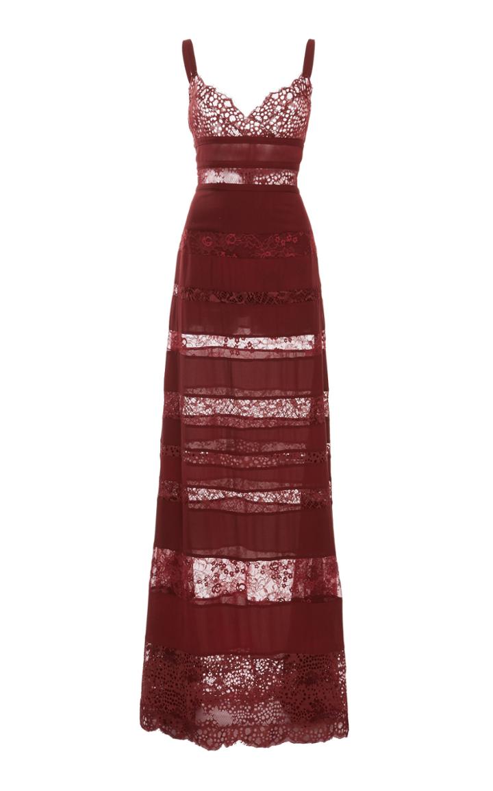 Elie Saab Lace Inset Maxi Dress