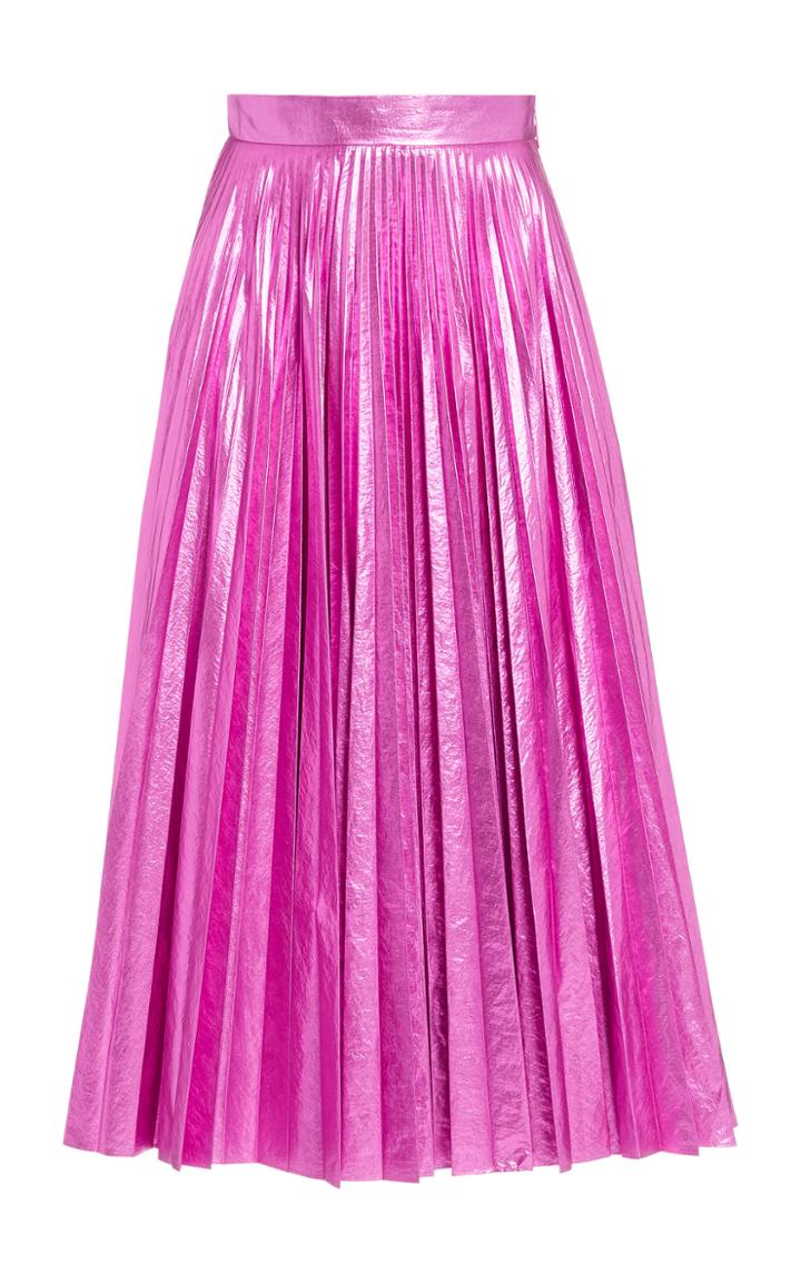 Christopher Kane Pleated Lam Midi Skirt