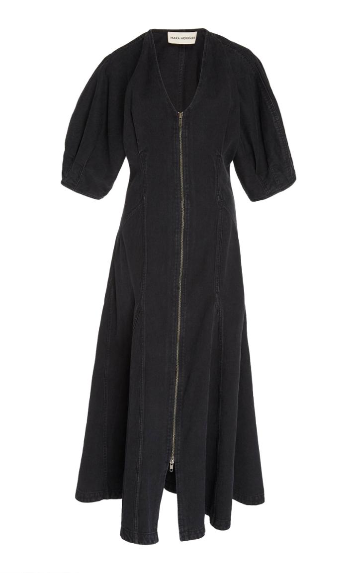 Mara Hoffman Sophie Zip-detailed Denim Midi Dress