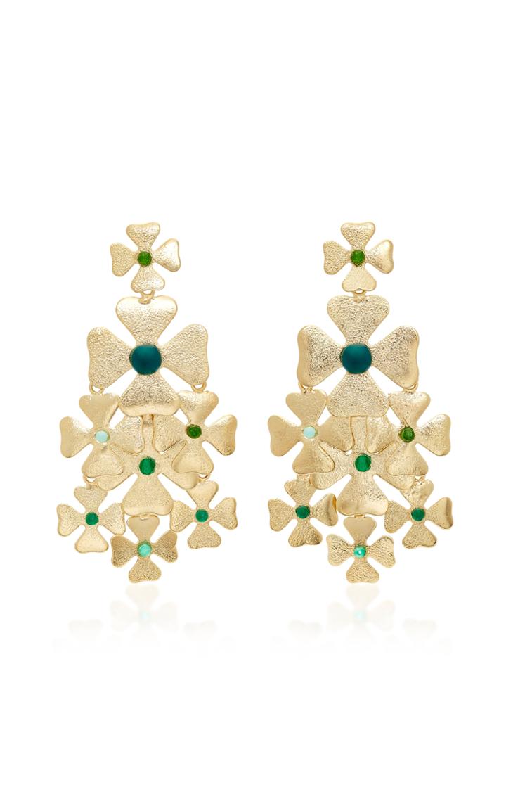 Rosantica Sorte Gold-tone And Green Quartz Earrings