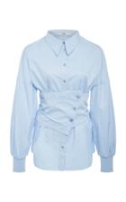 Tibi Satin Poplin Detachable Corset Shirt