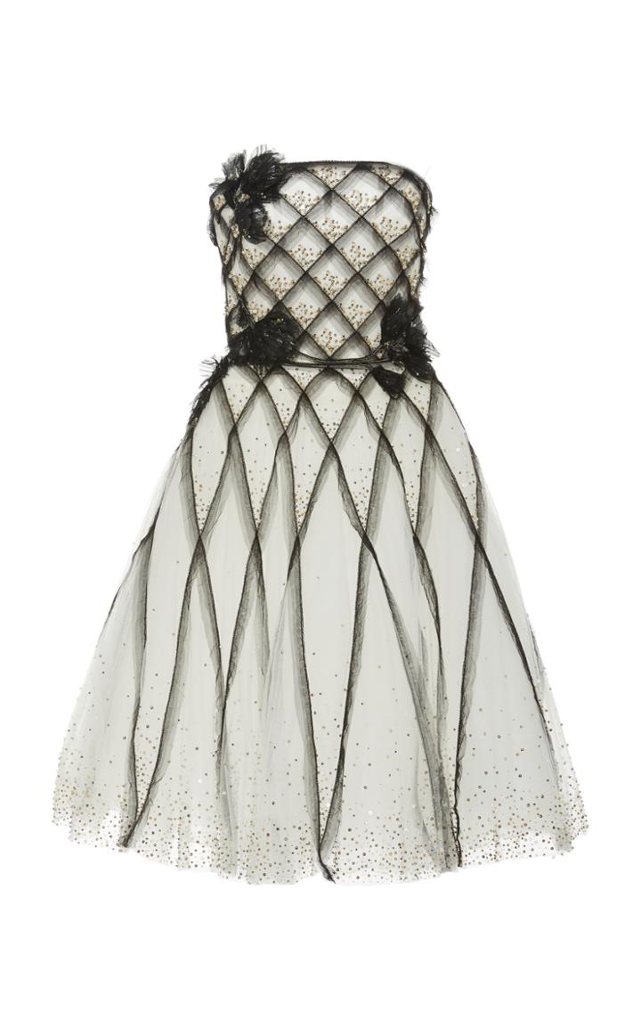 Moda Operandi Pamella Roland Strapless Crystal-embroidered Tulle Dress Size: 0