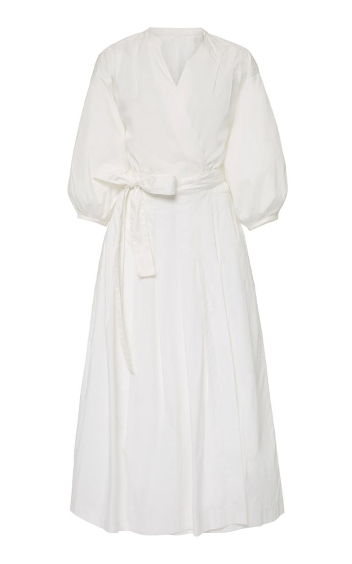 Three Graces London Delmare Belted Cotton-poplin Maxi Dress