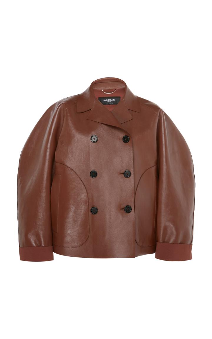 Rochas Double-breasted Patent Leather Jacket