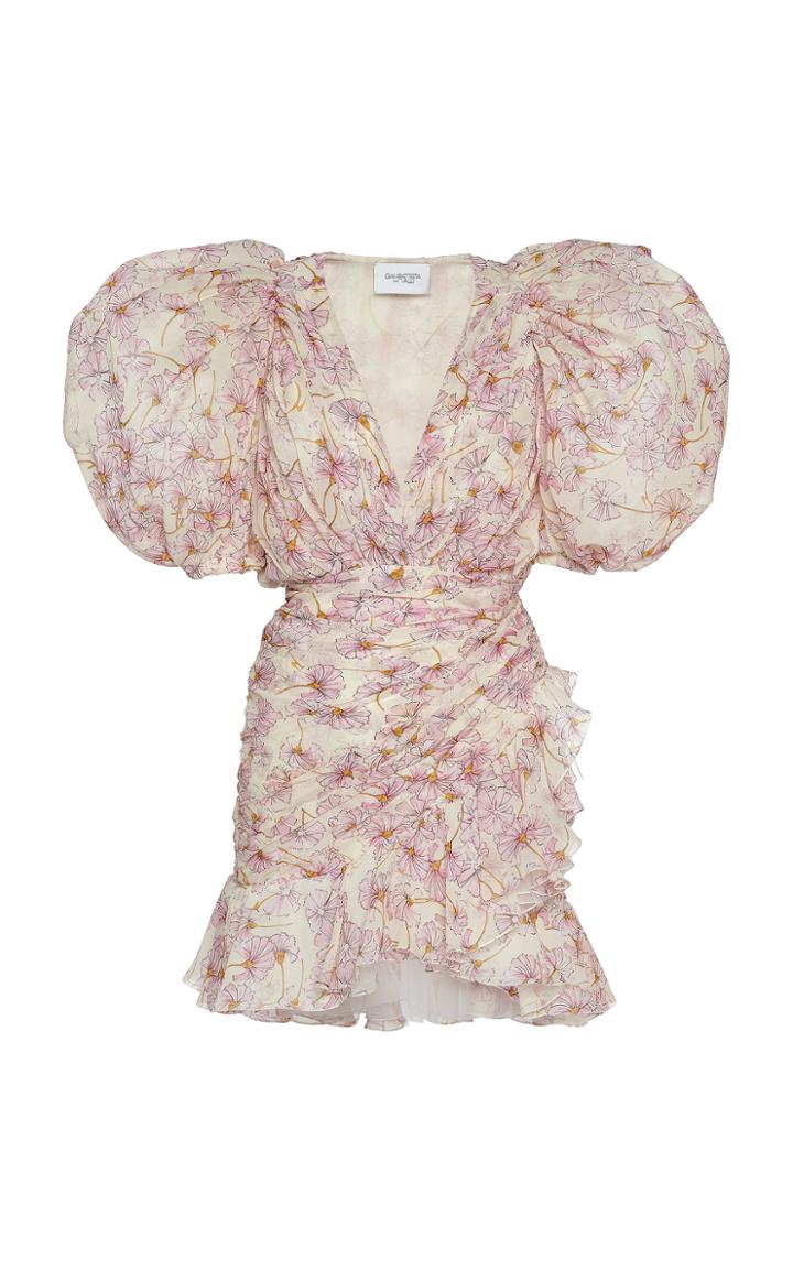 Moda Operandi Giambattista Valli Draped Floral Printed Mini Dress Size: 40