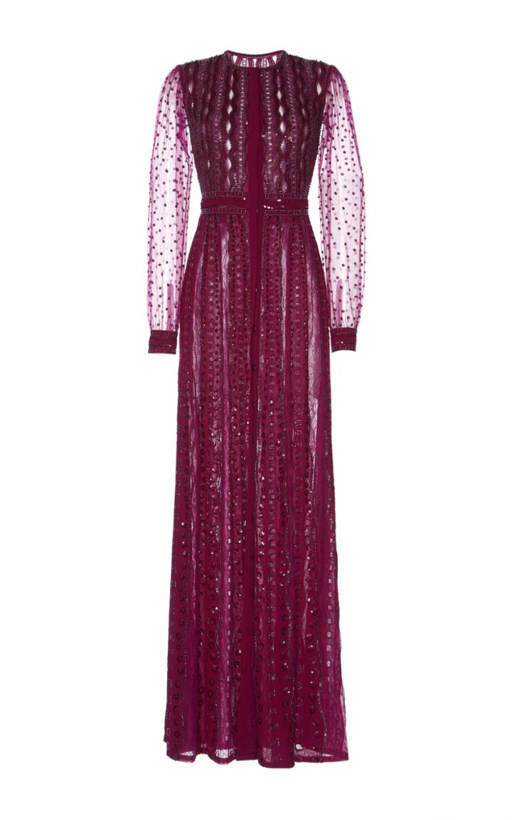 Zuhair Murad Embroidered Georgette Dress