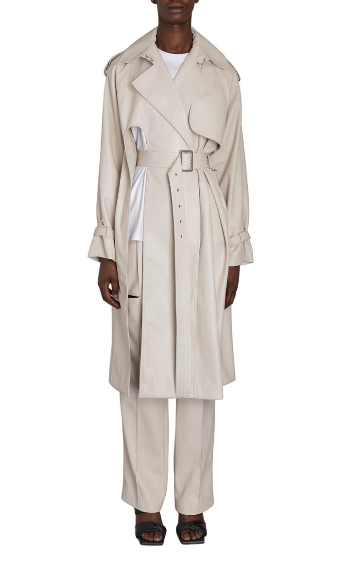 Moda Operandi Boyarovskaya Faux-leather Gabardine Trench Coat