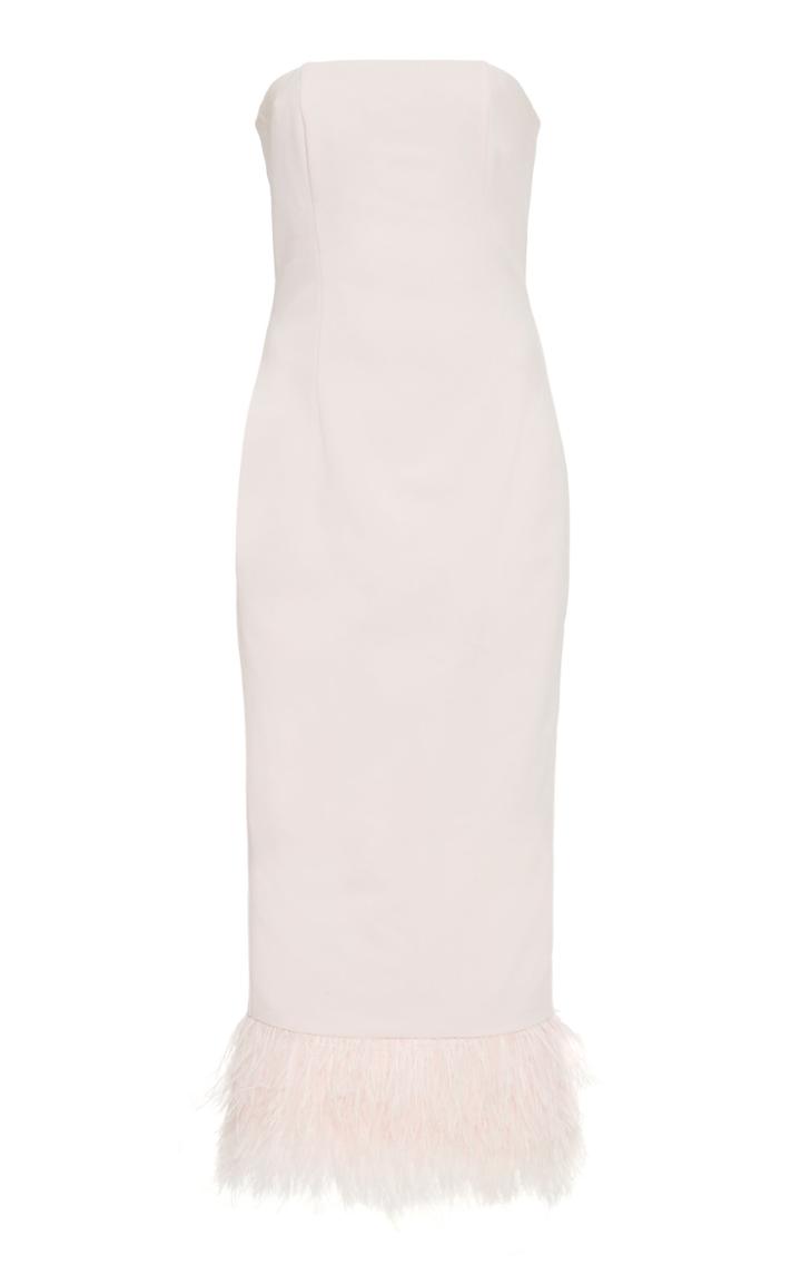 Moda Operandi Rachel Gilbert Jade Feather-trimmed Crepe Dress Size: 0