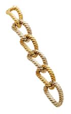 Vintage Van Cleef & Arpels 18k Yellow And White Gold Link Bracelet