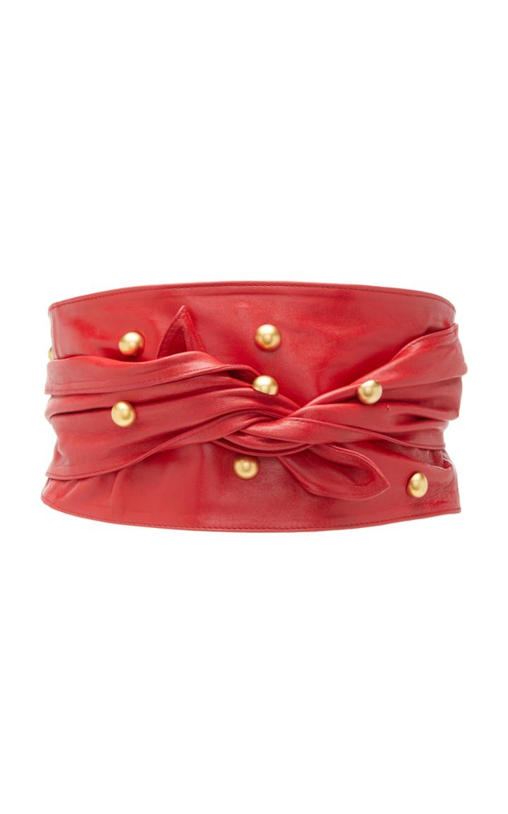Philosophy Di Lorenzo Serafini Shiny Nappa Leather Studded Belt