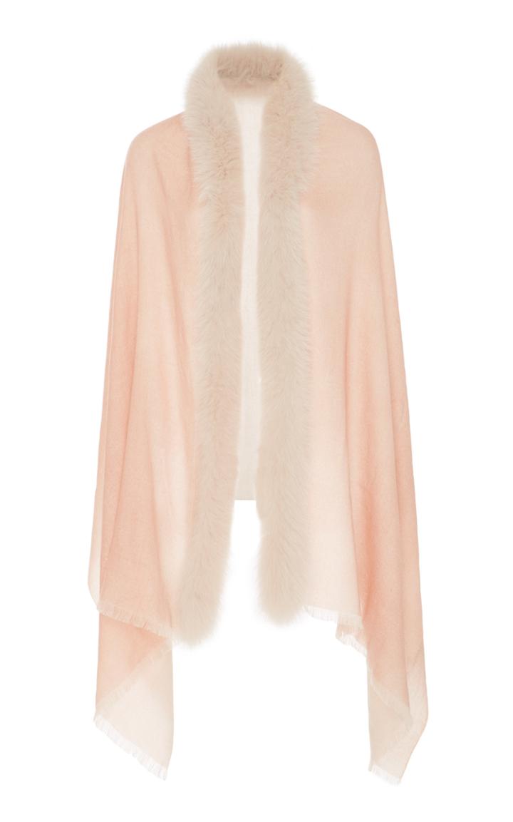 Ama Pure Rose Fox Fur Trim Scarf