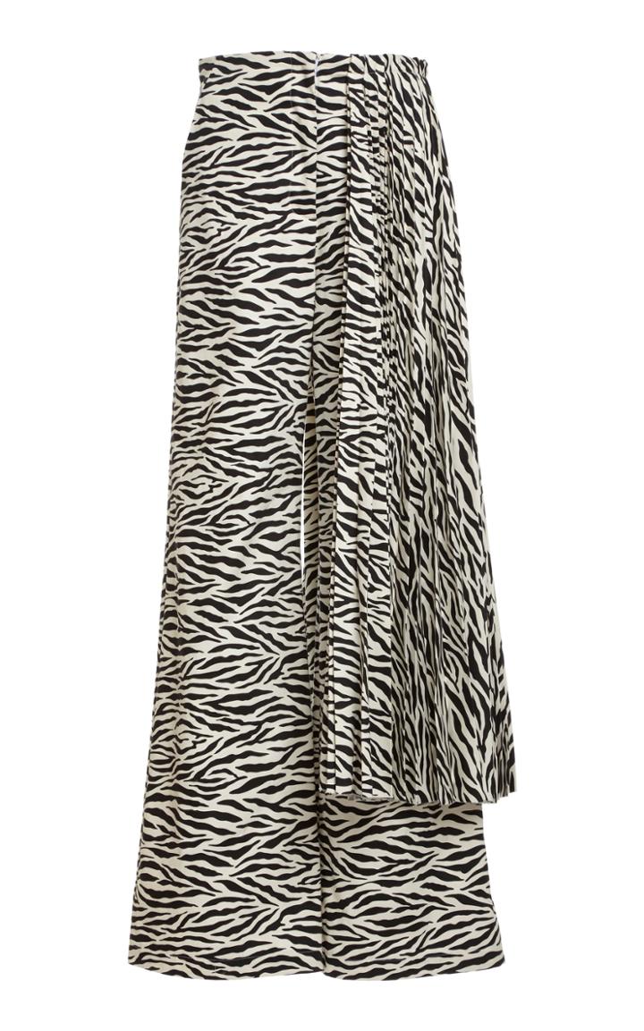Moda Operandi A.w.a.k.e. Mode Zebra-print Wide-leg Cotton Pants