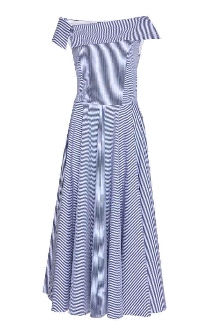 Martin Grant Tilted Boatneck Cotton Midi Dress