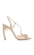 Nicholas Kirkwood Maeva Pearl-embellished Metallic Sandals