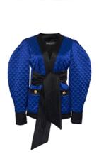Balmain Rounded Sleeve Quilted Satin Jacket