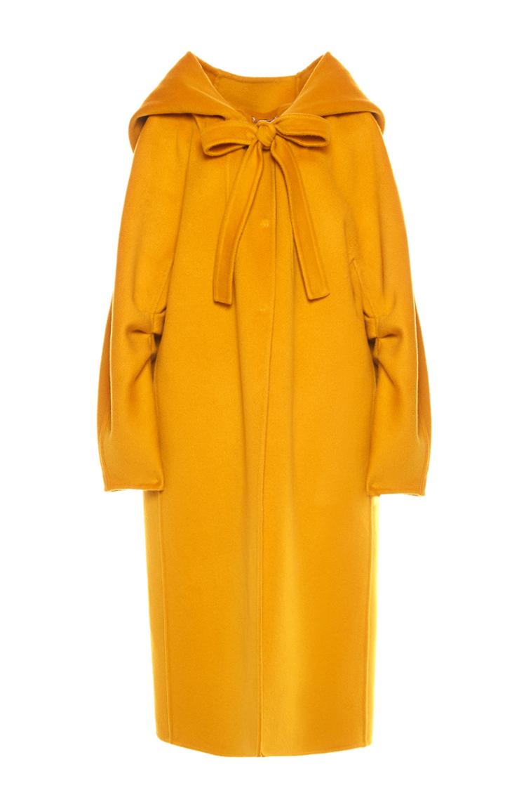 Alberta Ferretti Hooded Bow Tie Coat