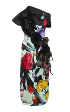 Prada Floral Print Appliqu Midi Dress