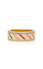 Ef Collection 14k Multi Diamond Rainbow Slash Spinning Ring
